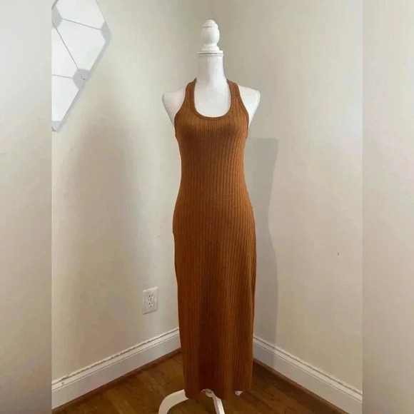 VINCE Ribbed Racerback Midi Tank Dress Size S - Picture 2 of 9
